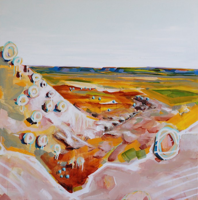 SOLD - Coal Seam in Colour - Mingenew - Acrylic and Aerosol on Canvas 91x91cm
