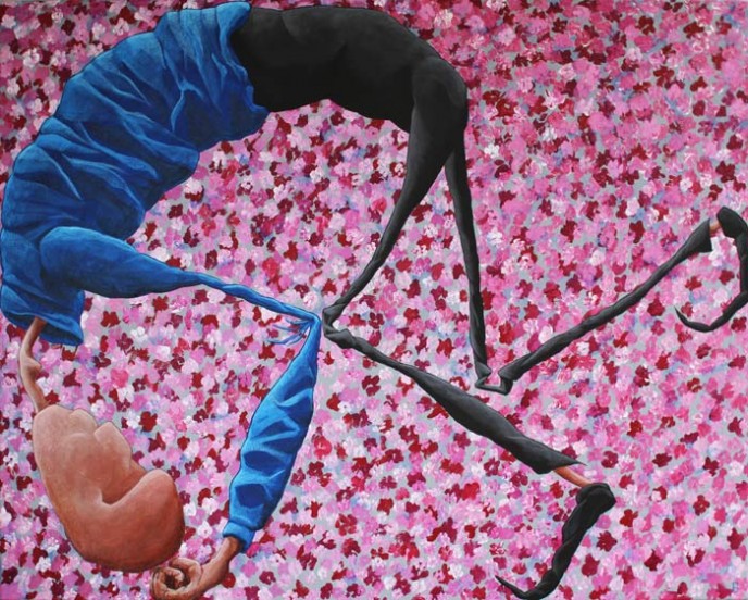 SOLD - Duck and Cover - Acrylic on Canvas 700x900mm