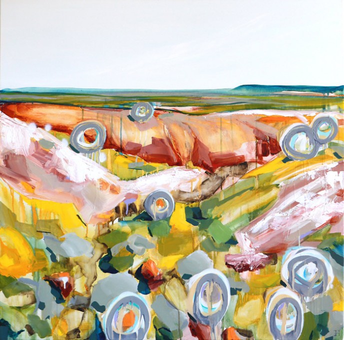 SOLD Rich Palette - Mingenew. Aerosol and Acrylic on Canvas 91x91cm