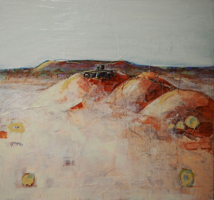 Shaft, Mt Magnet - Acrylic & Aerosol on Canvas 91x91cm