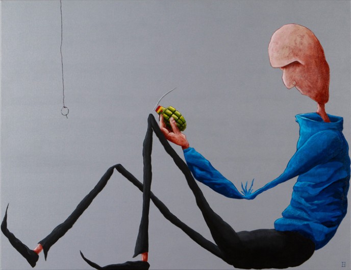 SOLD The Leap - Acrylic on Canvas 700x900mm